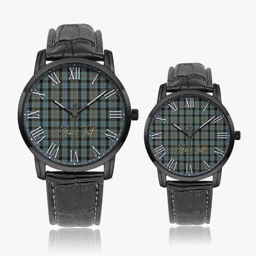 Ogilvie (Ogilvy) Hunting Tartan Personalized Your Text Leather Trap Quartz Watch