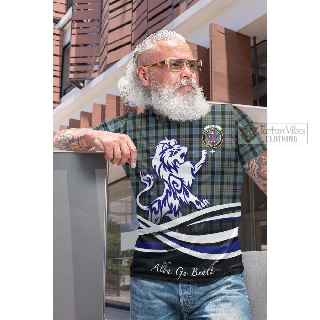 Tartan Vibes Clothing Ogilvie (Ogilvy) Hunting Tartan Cotton T-shirt with Alba Gu Brath Regal Lion Emblem