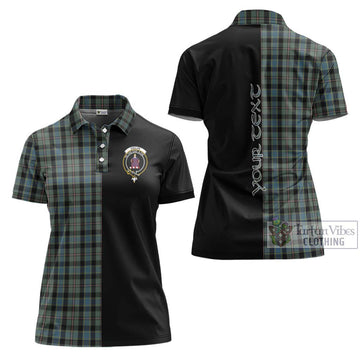 Ogilvie (Ogilvy) Hunting Tartan Women's Polo Shirt with Family Crest and Half Of Me Style