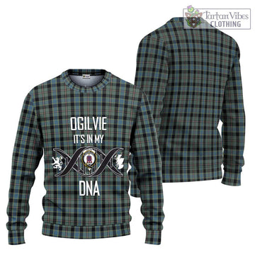 Ogilvie (Ogilvy) Hunting Tartan Ugly Sweater with Family Crest DNA In Me Style