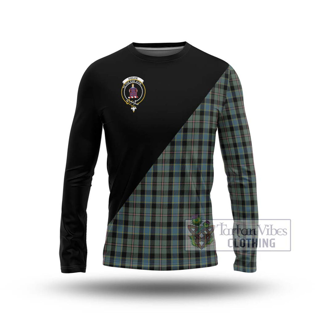 Ogilvie (Ogilvy) Hunting Tartan Long Sleeve T-Shirt with Family Crest and Military Logo Style Unisex - Tartanvibesclothing Shop