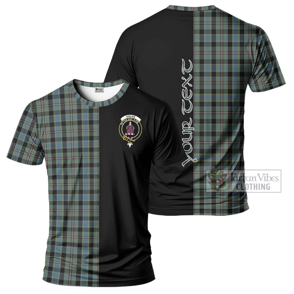 Ogilvie (Ogilvy) Hunting Tartan T-Shirt with Family Crest and Half Of Me Style Kid's Shirt - Tartanvibesclothing Shop