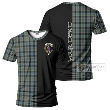 Ogilvie (Ogilvy) Hunting Tartan T-Shirt with Family Crest and Half Of Me Style