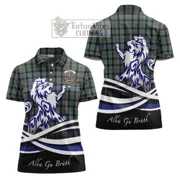 Ogilvie (Ogilvy) Hunting Tartan Women's Polo Shirt with Alba Gu Brath Regal Lion Emblem