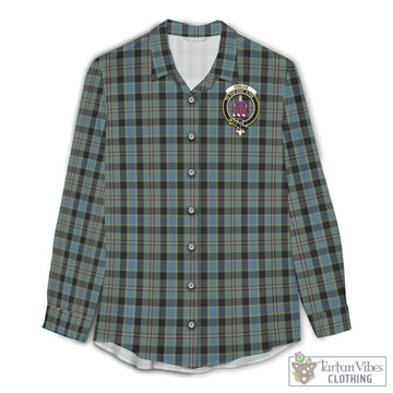 Ogilvie (Ogilvy) Hunting Tartan Women's Casual Shirt with Family Crest