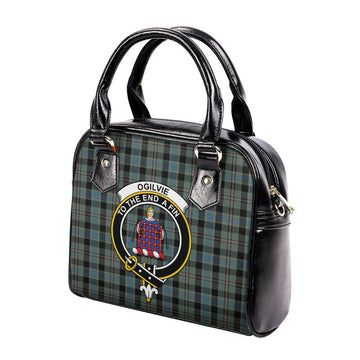 Ogilvie (Ogilvy) Hunting Tartan Shoulder Handbags with Family Crest