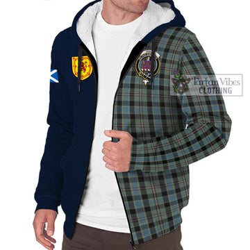 Ogilvie (Ogilvy) Hunting Tartan Sherpa Hoodie Alba with Scottish Lion Royal Arm Half Style