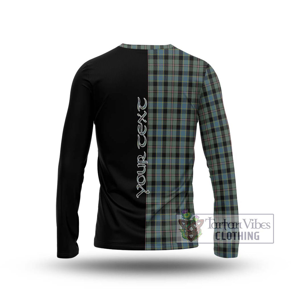 Ogilvie (Ogilvy) Hunting Tartan Long Sleeve T-Shirt with Family Crest and Half Of Me Style - Tartanvibesclothing Shop