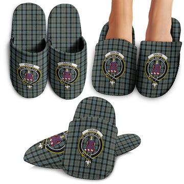 Ogilvie (Ogilvy) Hunting Tartan Home Slippers with Family Crest