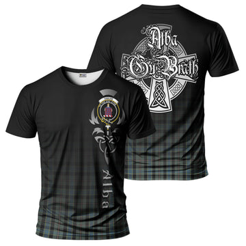 Ogilvie (Ogilvy) Hunting Tartan T-Shirt Featuring Alba Gu Brath Family Crest Celtic Inspired