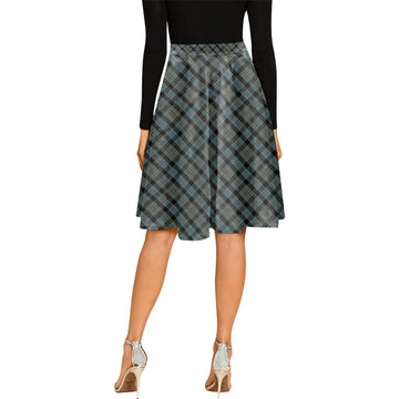 Ogilvie (Ogilvy) Hunting Tartan Melete Pleated Midi Skirt