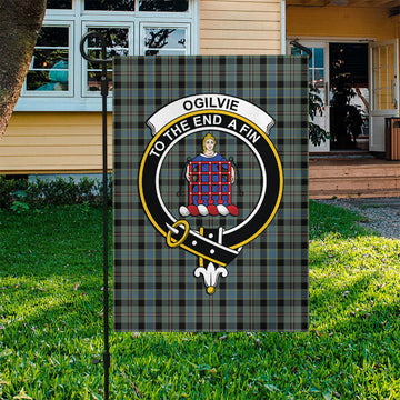 Ogilvie (Ogilvy) Hunting Tartan Flag with Family Crest