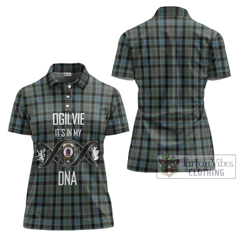 Ogilvie (Ogilvy) Hunting Tartan Women's Polo Shirt with Family Crest DNA In Me Style - Tartanvibesclothing Shop