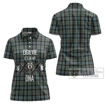 Ogilvie (Ogilvy) Hunting Tartan Women's Polo Shirt with Family Crest DNA In Me Style