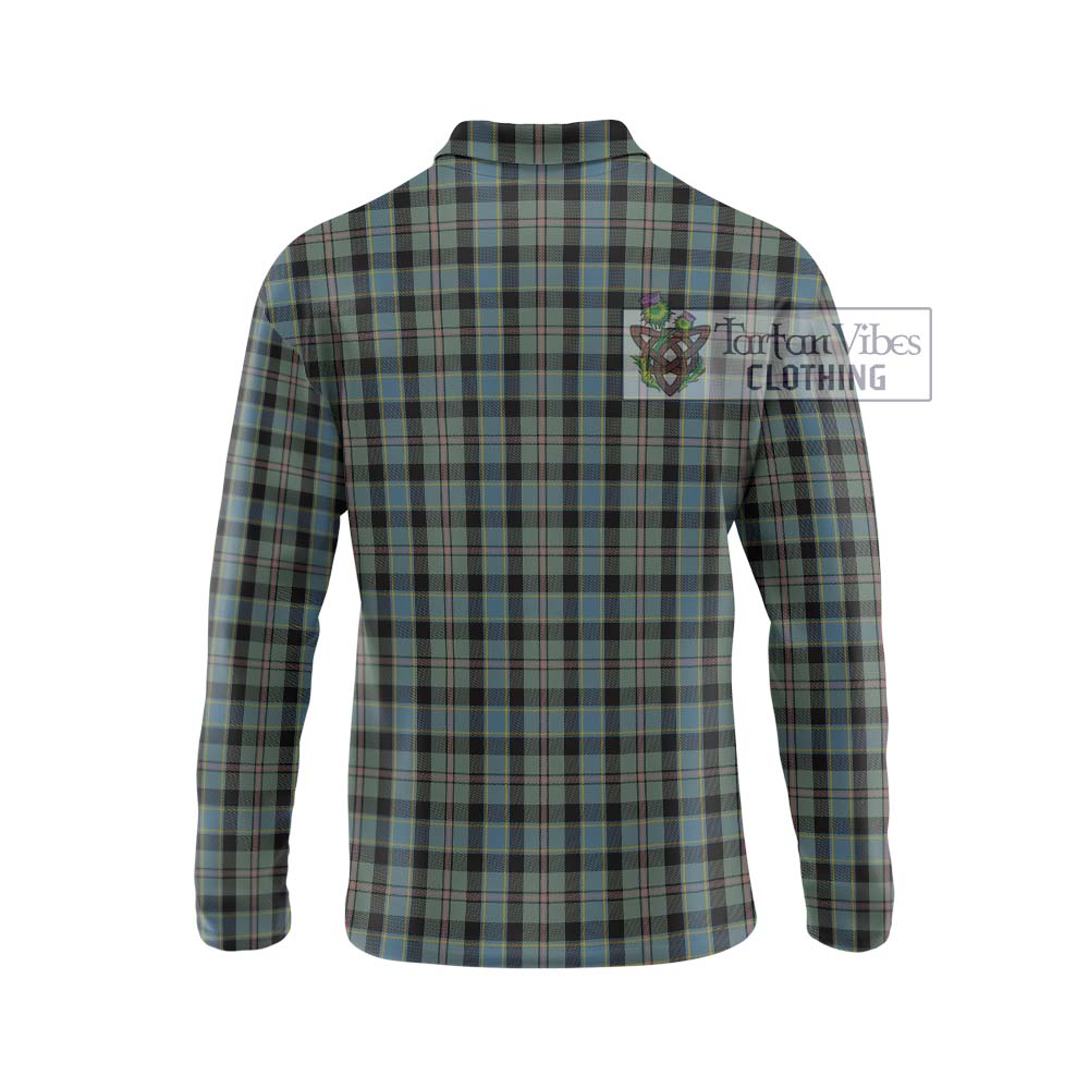 Ogilvie (Ogilvy) Hunting Tartan Long Sleeve Polo Shirt with Family Crest DNA In Me Style - Tartanvibesclothing Shop