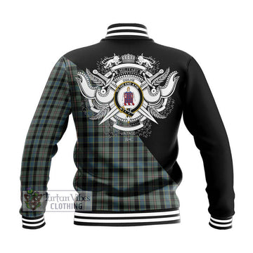 Ogilvie (Ogilvy) Hunting Tartan Baseball Jacket with Family Crest and Military Logo Style