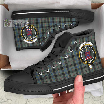 Ogilvie (Ogilvy) Hunting Tartan High Top Shoes with Family Crest