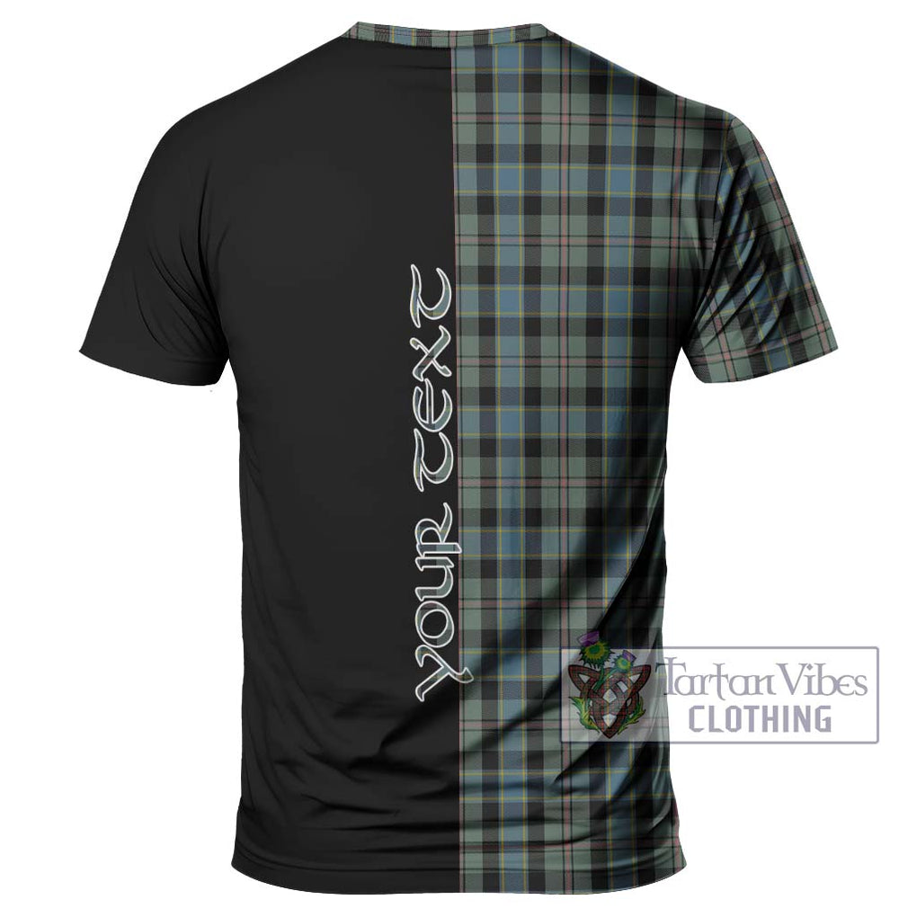 Ogilvie (Ogilvy) Hunting Tartan T-Shirt with Family Crest and Half Of Me Style - Tartanvibesclothing Shop