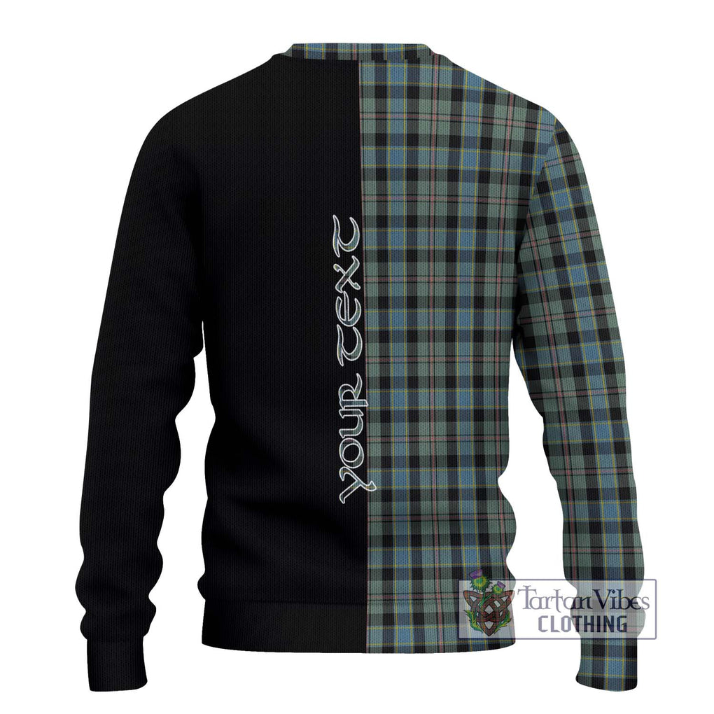 Ogilvie (Ogilvy) Hunting Tartan Knitted Sweater with Family Crest and Half Of Me Style - Tartanvibesclothing Shop