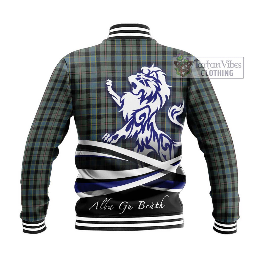 Ogilvie (Ogilvy) Hunting Tartan Baseball Jacket with Alba Gu Brath Regal Lion Emblem - Tartanvibesclothing Shop