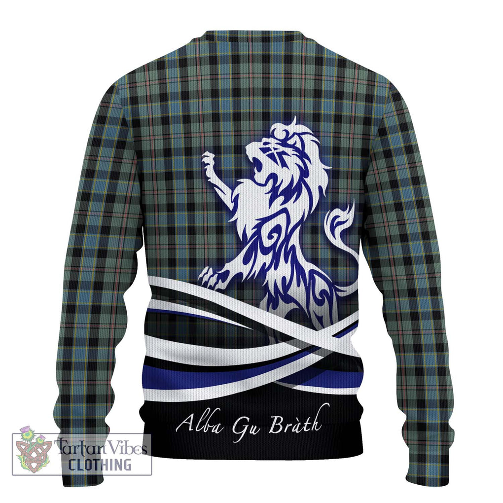 Ogilvie (Ogilvy) Hunting Tartan Knitted Sweater with Alba Gu Brath Regal Lion Emblem - Tartanvibesclothing Shop