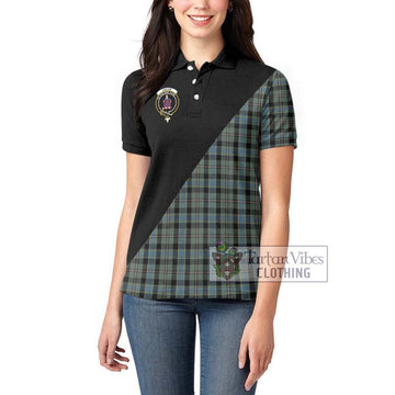 Ogilvie (Ogilvy) Hunting Tartan Women's Polo Shirt with Family Crest and Military Logo Style