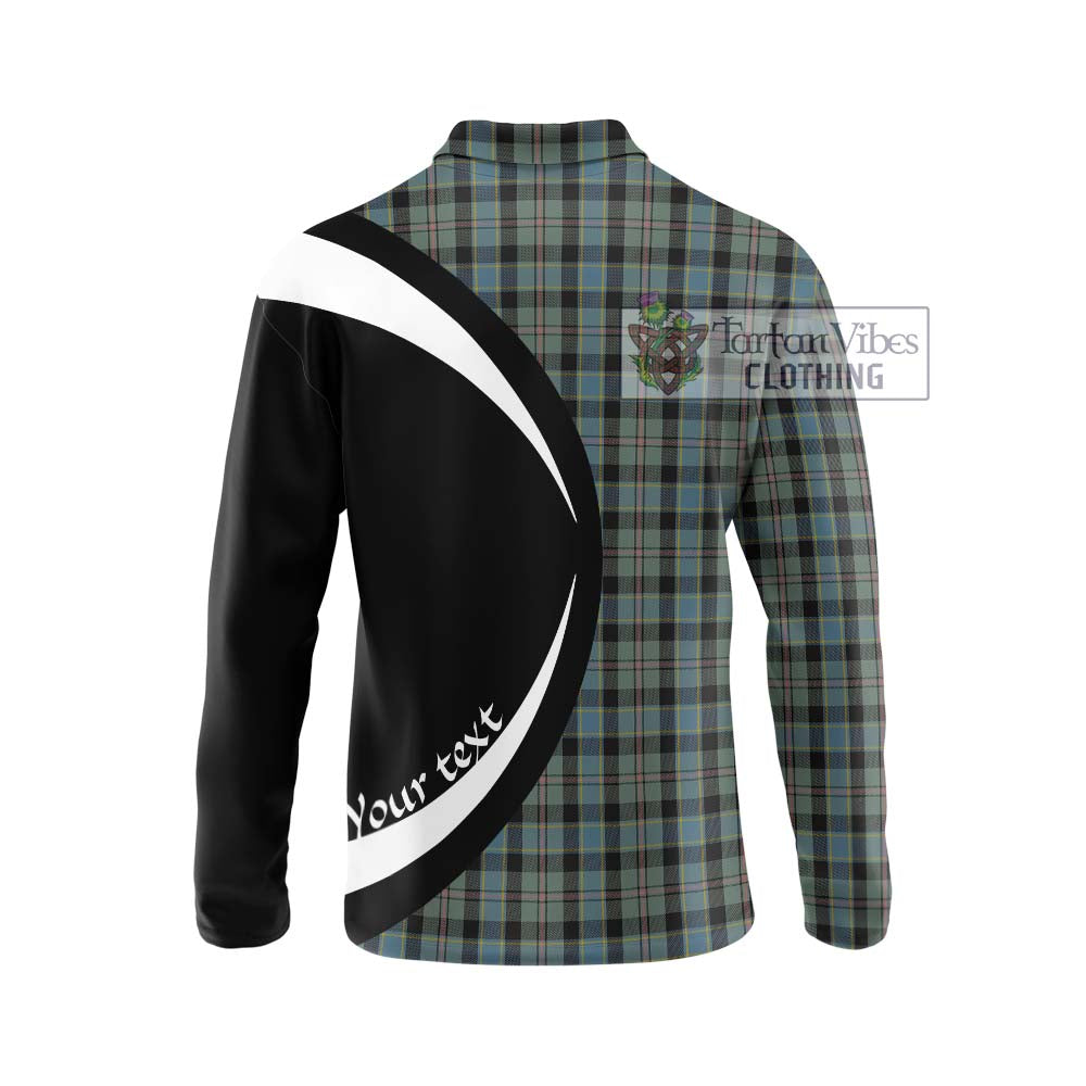 Ogilvie (Ogilvy) Hunting Tartan Long Sleeve Polo Shirt with Family Crest Circle Style - Tartan Vibes Clothing