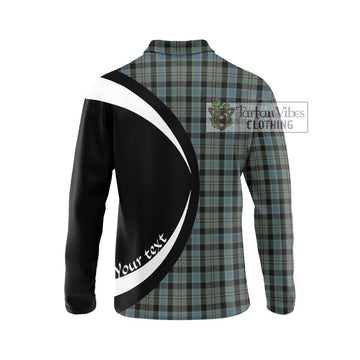 Ogilvie (Ogilvy) Hunting Tartan Long Sleeve Polo Shirt with Family Crest Circle Style