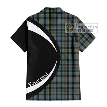 Ogilvie (Ogilvy) Hunting Tartan Short Sleeve Button Up with Family Crest Circle Style