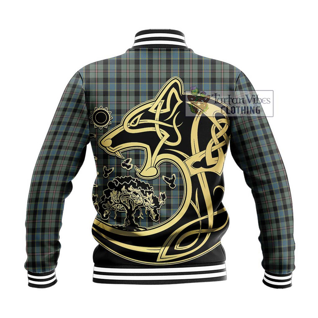 Ogilvie (Ogilvy) Hunting Tartan Baseball Jacket with Family Crest Celtic Wolf Style - Tartan Vibes Clothing