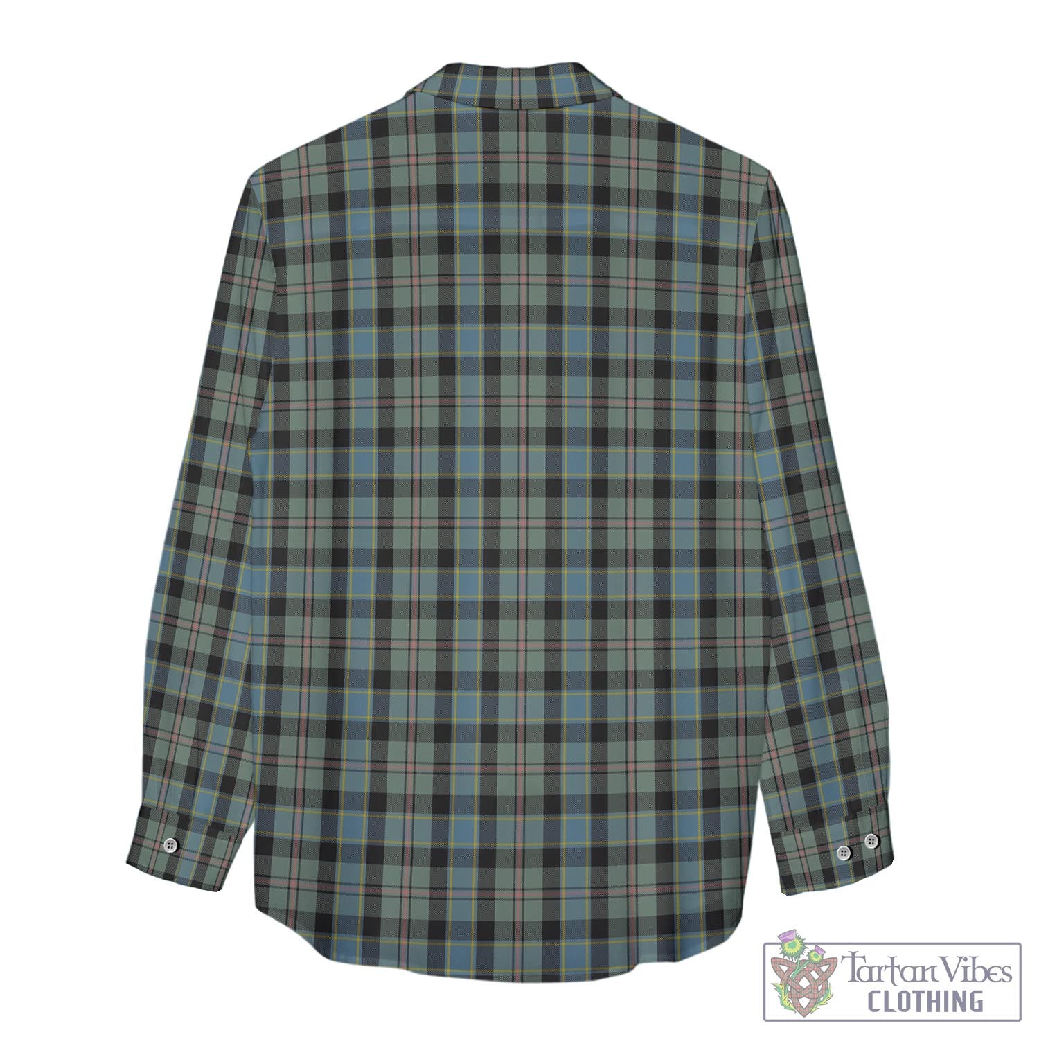 Tartan Vibes Clothing Ogilvie (Ogilvy) Hunting Tartan Womens Casual Shirt with Family Crest