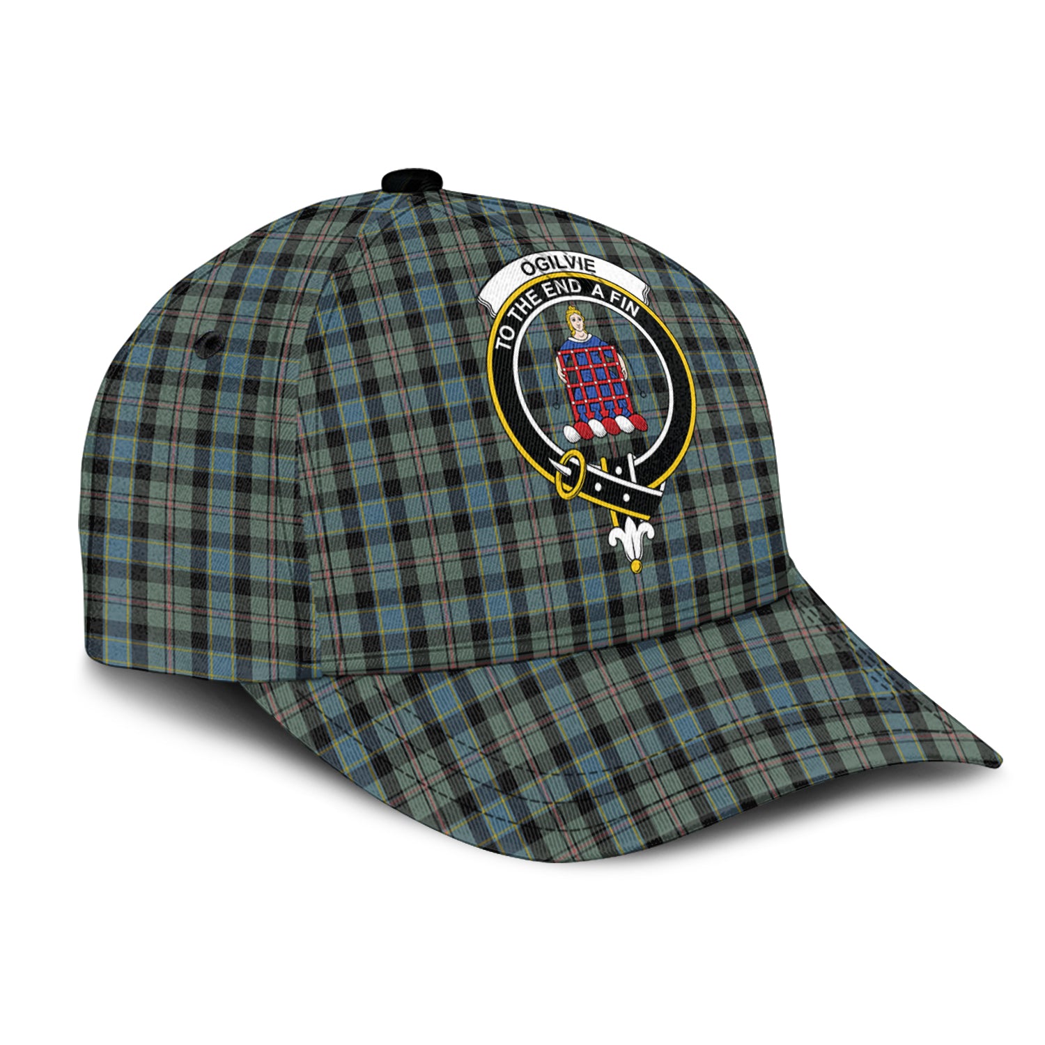 Ogilvie (Ogilvy) Hunting Tartan Classic Cap with Family Crest - Tartan Vibes Clothing