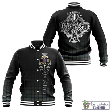 Ogilvie (Ogilvy) Hunting Tartan Baseball Jacket Featuring Alba Gu Brath Family Crest Celtic Inspired