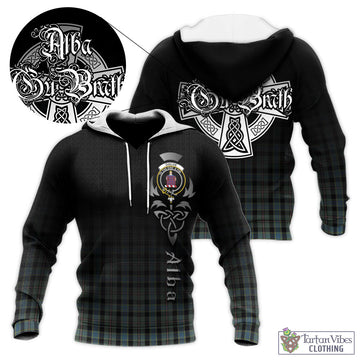 Ogilvie (Ogilvy) Hunting Tartan Knitted Hoodie Featuring Alba Gu Brath Family Crest Celtic Inspired