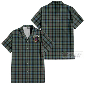 Ogilvie (Ogilvy) Hunting Tartan Cotton Hawaiian Shirt with Family Crest