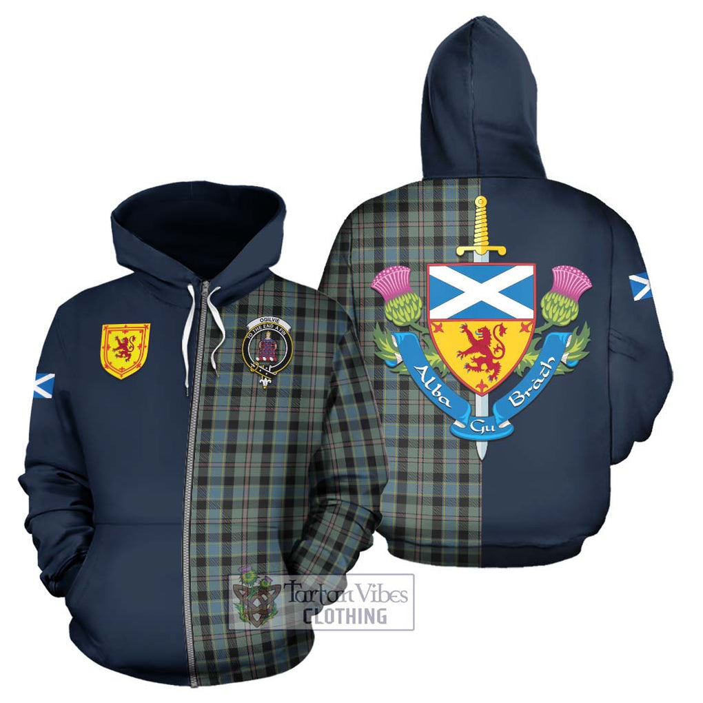 Tartan Vibes Clothing Ogilvie (Ogilvy) Hunting Tartan Hoodie with Scottish Lion Royal Arm Half Style