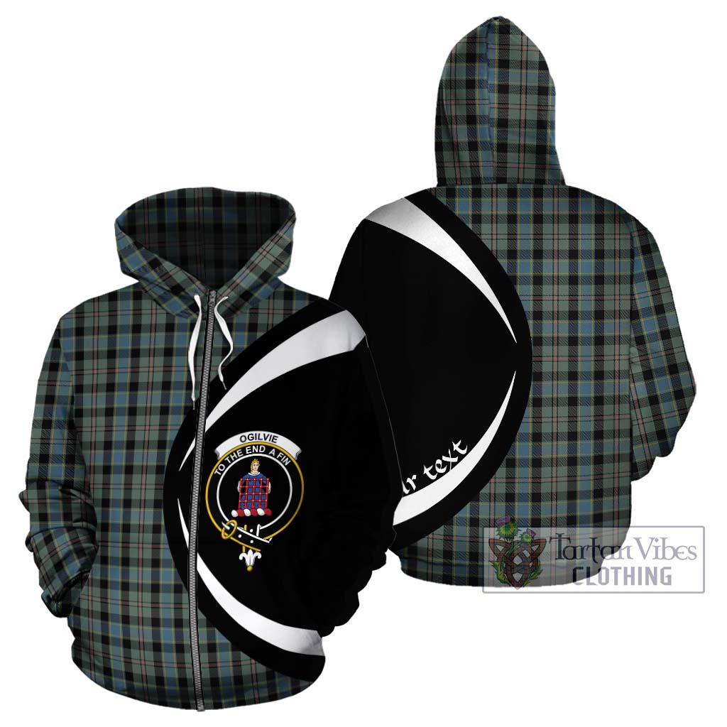 Ogilvie (Ogilvy) Hunting Tartan Hoodie with Family Crest Circle Style - Tartan Vibes Clothing