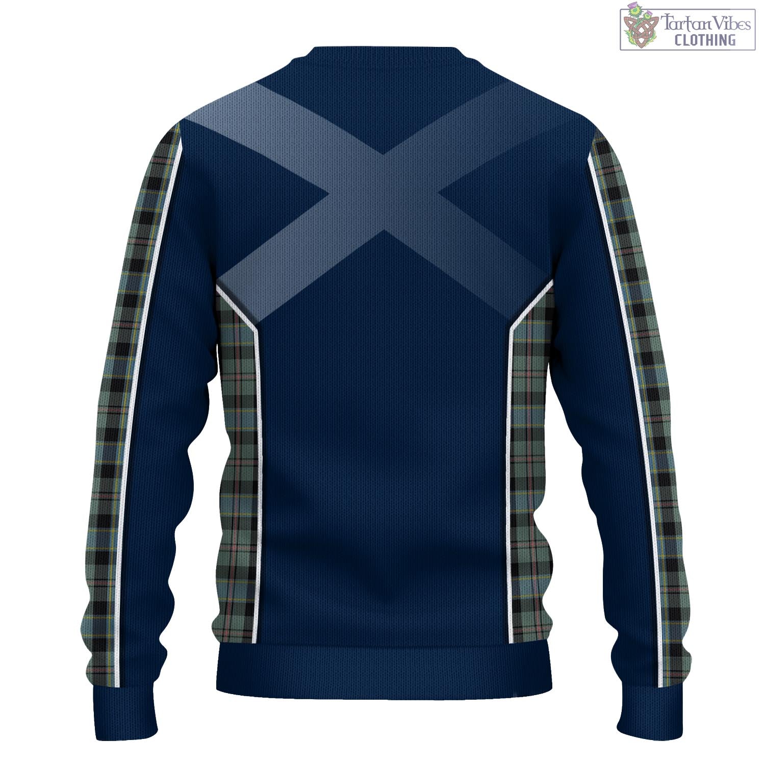 Tartan Vibes Clothing Ogilvie (Ogilvy) Hunting Tartan Knitted Sweatshirt with Family Crest and Scottish Thistle Vibes Sport Style