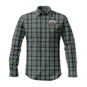 Ogilvie (Ogilvy) Hunting Tartan Long Sleeve Button Up Shirt with Family Crest