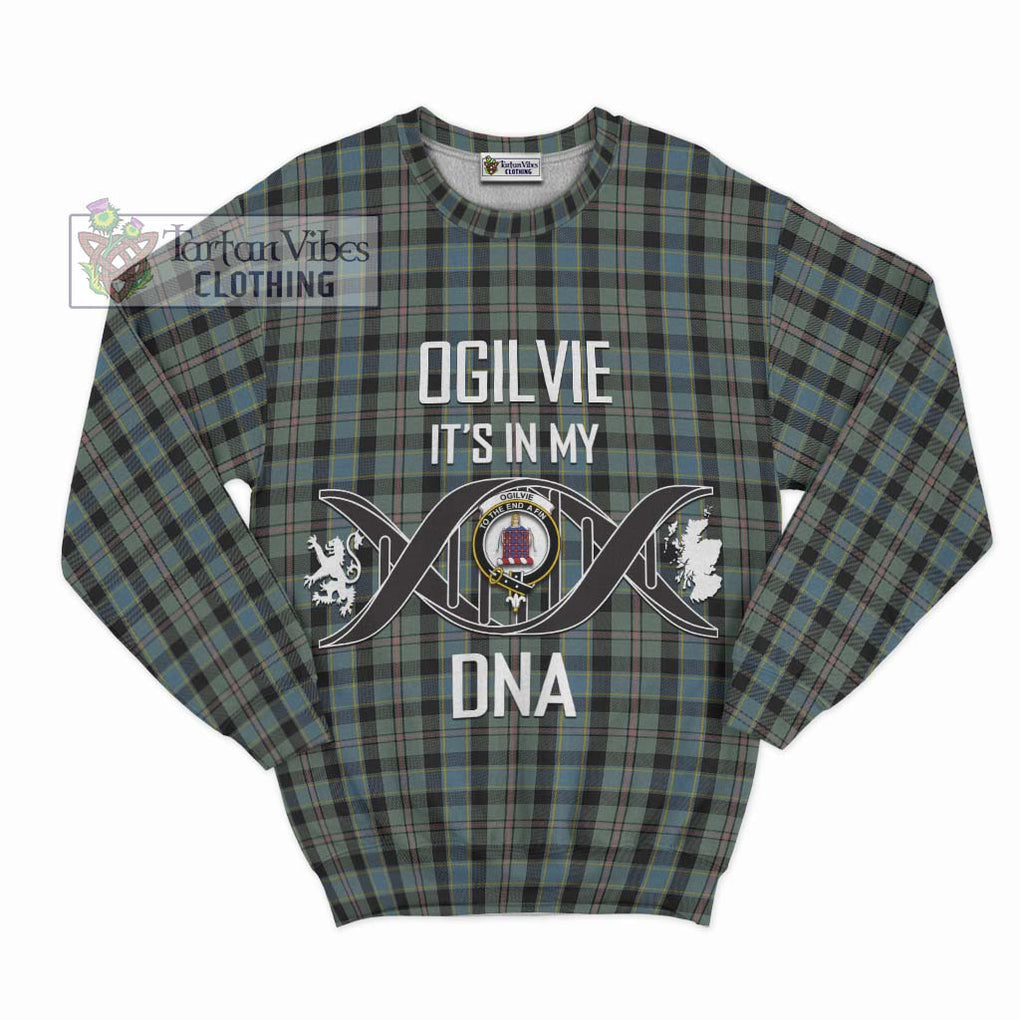 Ogilvie (Ogilvy) Hunting Tartan Sweatshirt with Family Crest DNA In Me Style - Tartanvibesclothing Shop