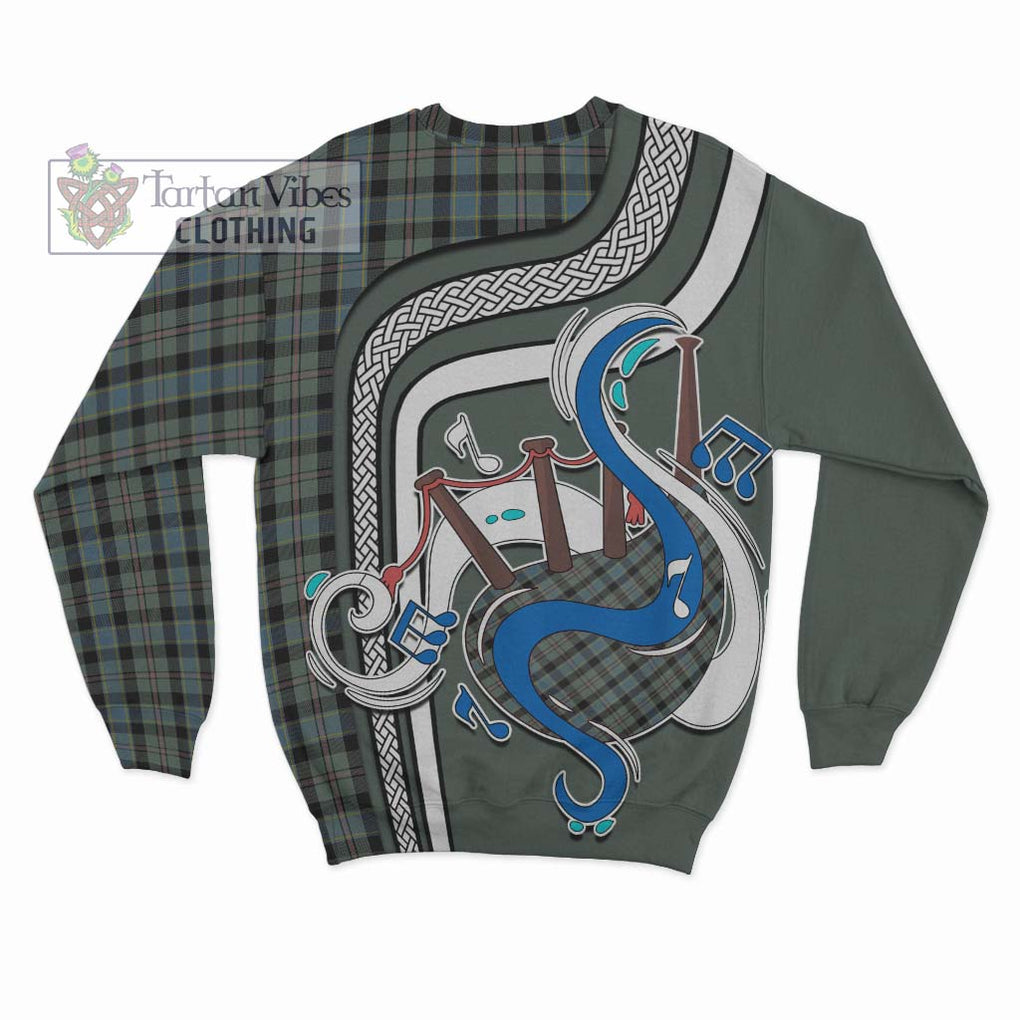 Tartan Vibes Clothing Ogilvie (Ogilvy) Hunting Tartan Sweatshirt with Epic Bagpipe Style