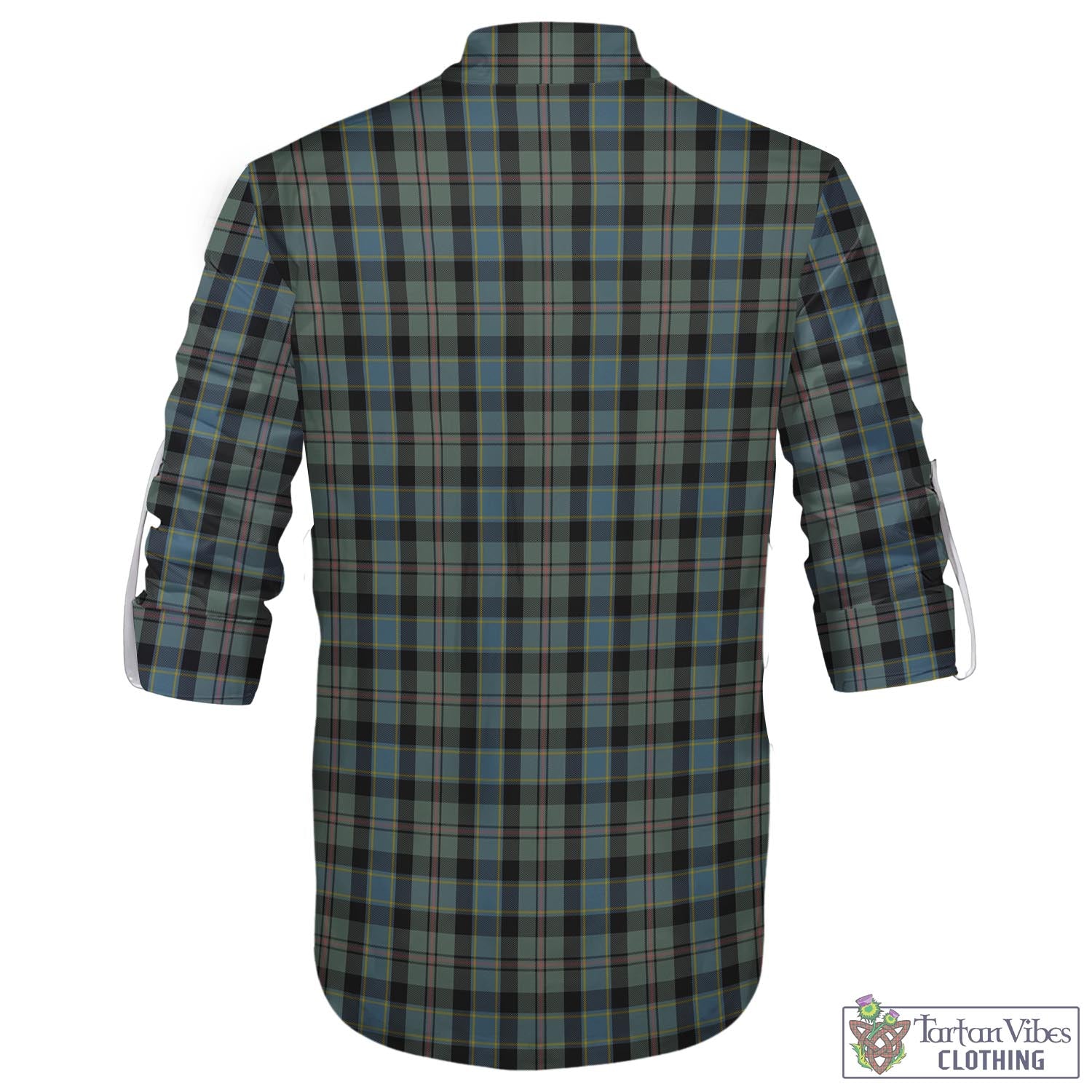 Tartan Vibes Clothing Ogilvie (Ogilvy) Hunting Tartan Men's Scottish Traditional Jacobite Ghillie Kilt Shirt