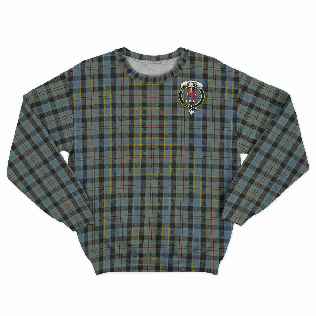 Ogilvie (Ogilvy) Hunting Tartan Sweatshirt with Family Crest - Tartan Vibes Clothing