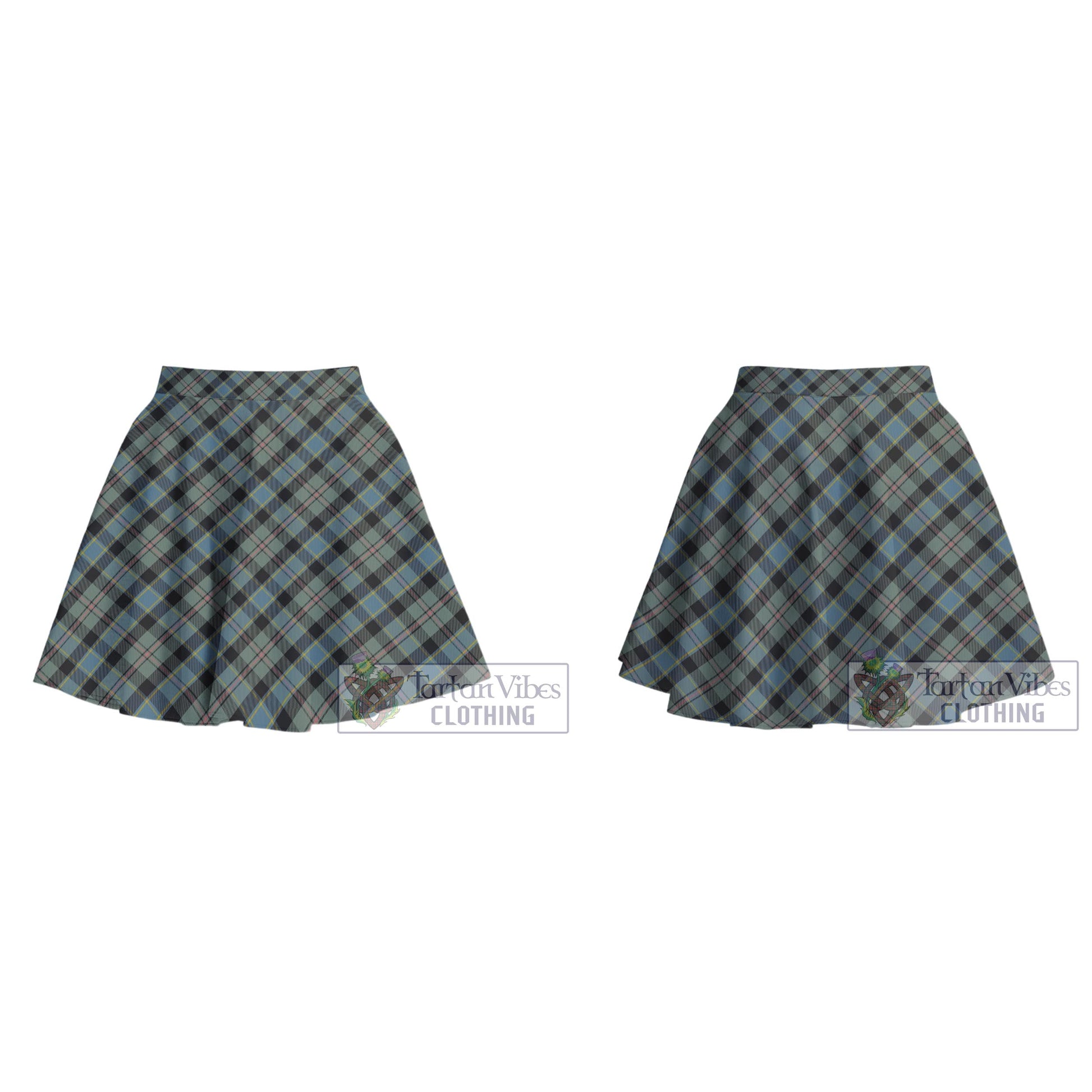 Tartan Vibes Clothing Ogilvie (Ogilvy) Hunting Tartan Women's Plated Mini Skirt