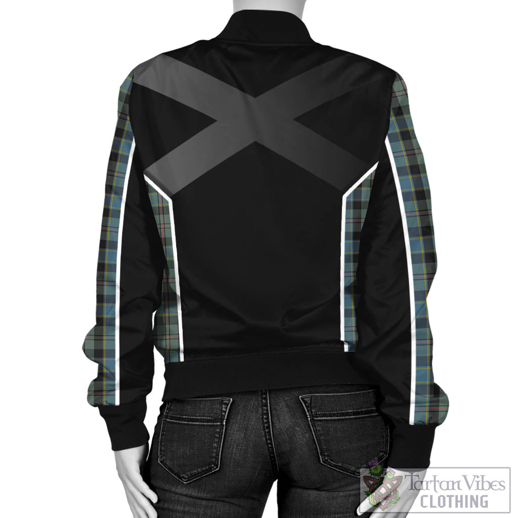 Tartan Vibes Clothing Ogilvie (Ogilvy) Hunting Tartan Bomber Jacket with Family Crest and Scottish Thistle Vibes Sport Style