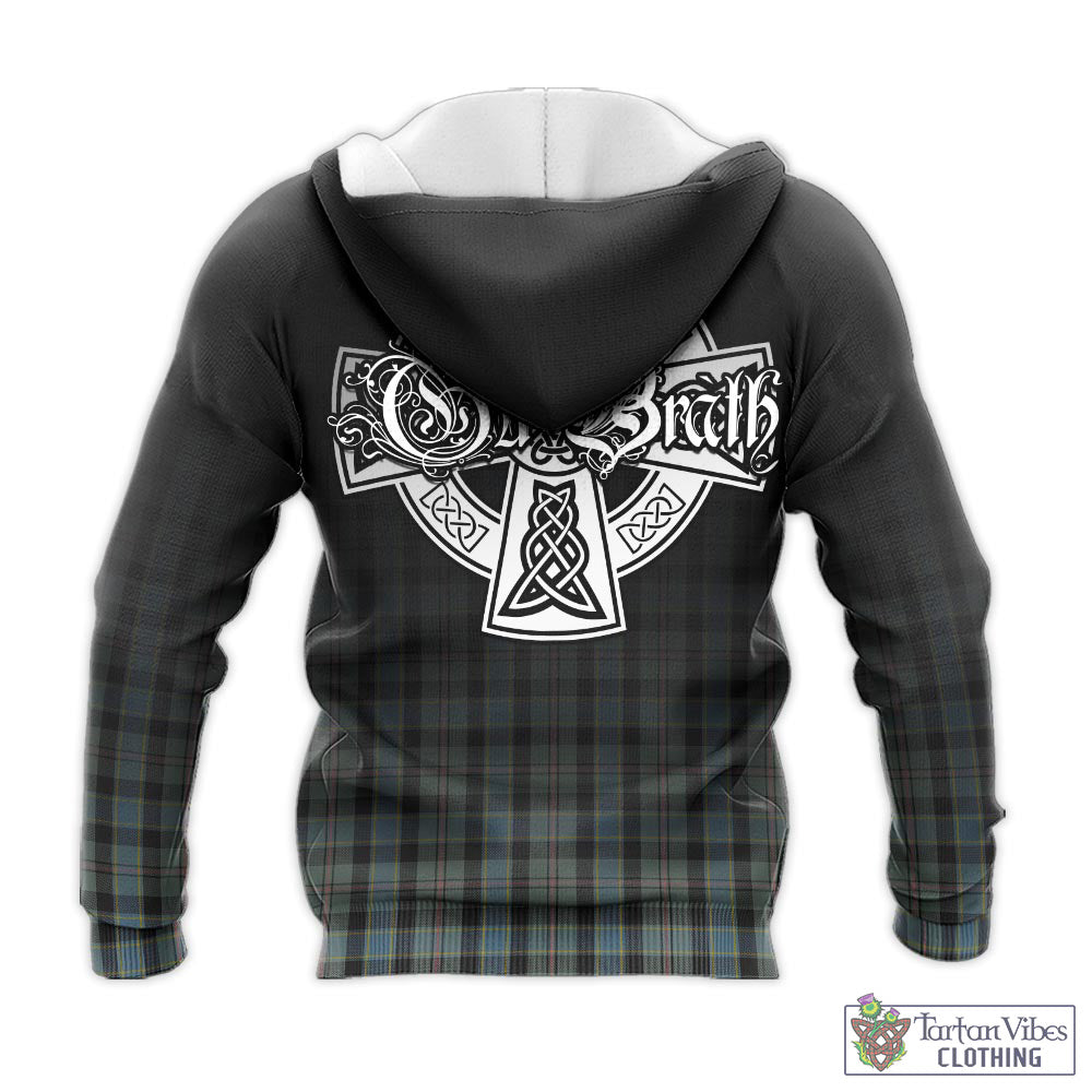 Tartan Vibes Clothing Ogilvie (Ogilvy) Hunting Tartan Knitted Hoodie Featuring Alba Gu Brath Family Crest Celtic Inspired