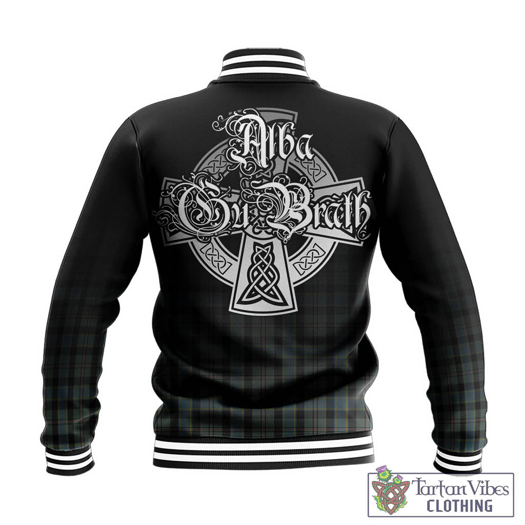 Tartan Vibes Clothing Ogilvie (Ogilvy) Hunting Tartan Baseball Jacket Featuring Alba Gu Brath Family Crest Celtic Inspired