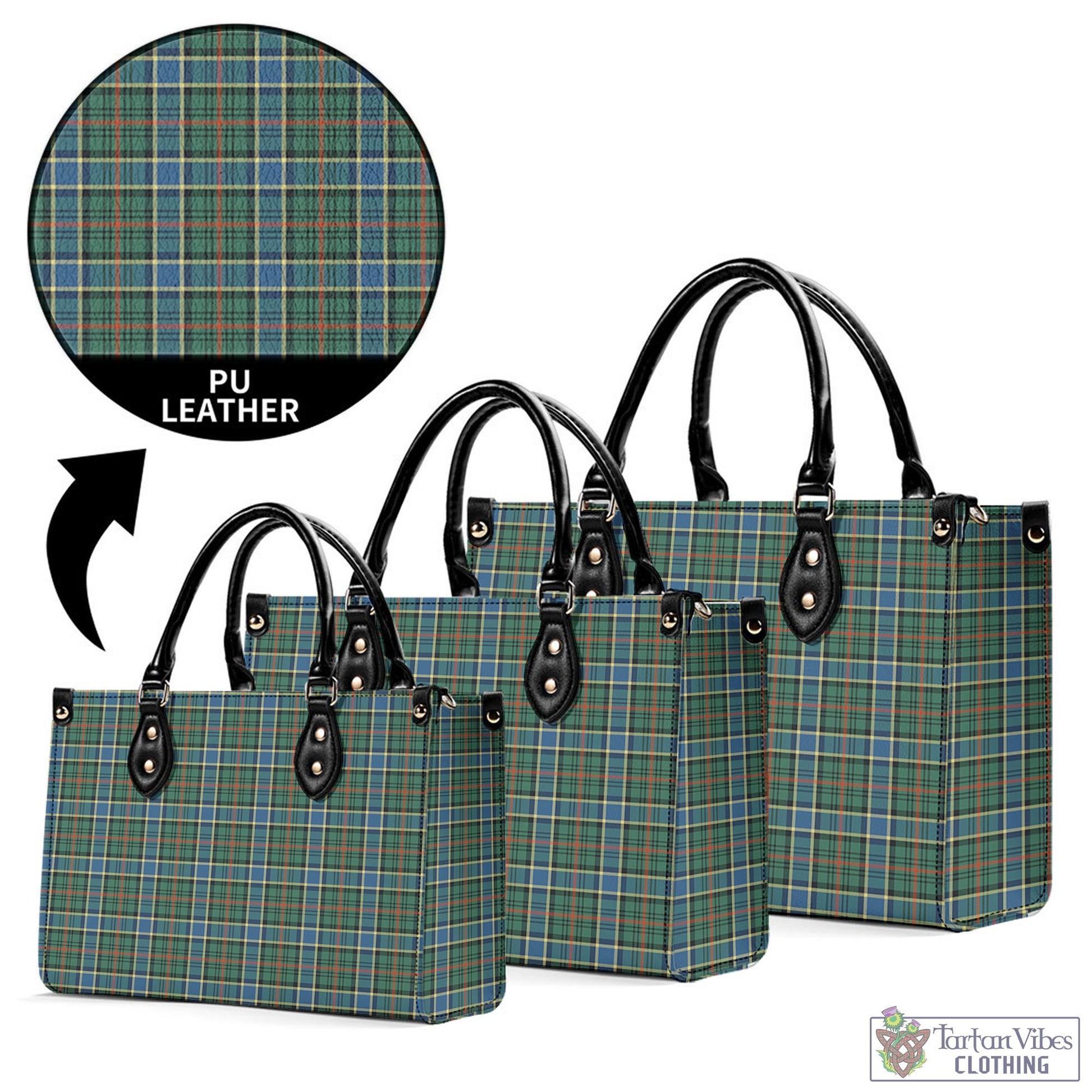 Tartan Vibes Clothing Ogilvie (Ogilvy) Hunting Ancient Tartan Luxury Leather Handbags