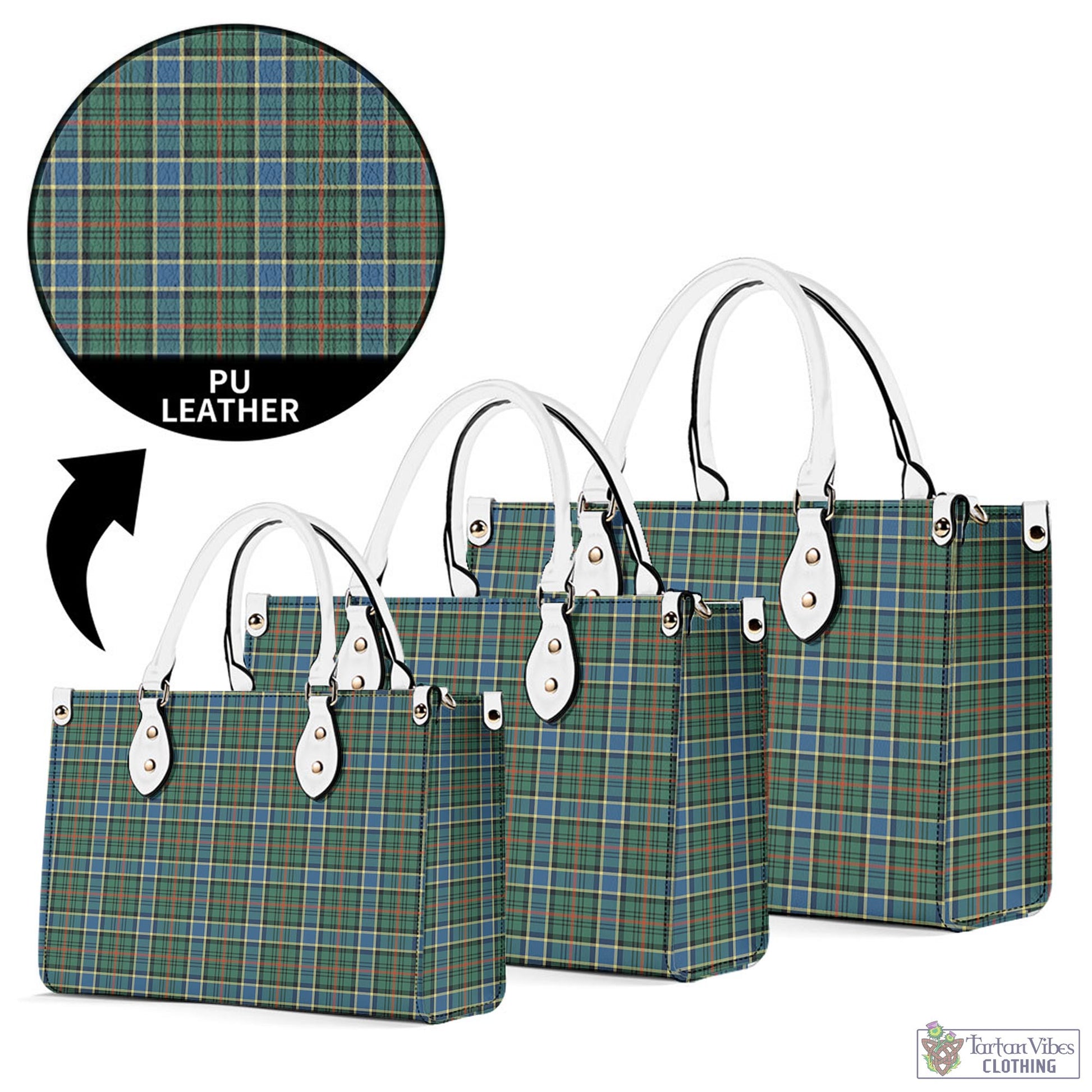 Tartan Vibes Clothing Ogilvie (Ogilvy) Hunting Ancient Tartan Luxury Leather Handbags