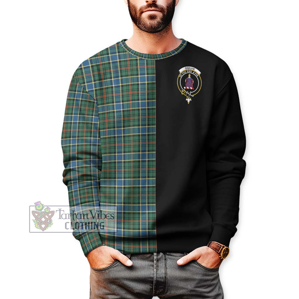 Ogilvie (Ogilvy) Hunting Ancient Tartan Sweatshirt with Family Crest and Half Of Me Style Unisex - Tartanvibesclothing Shop